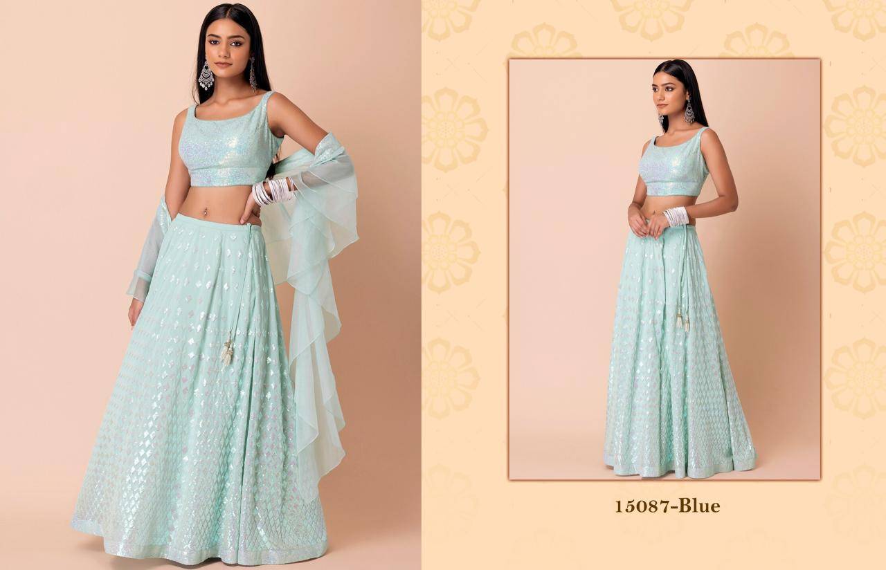 Zeel Clothing vol 27 georgette Light blue  Designer lehenga choli in Kolkata